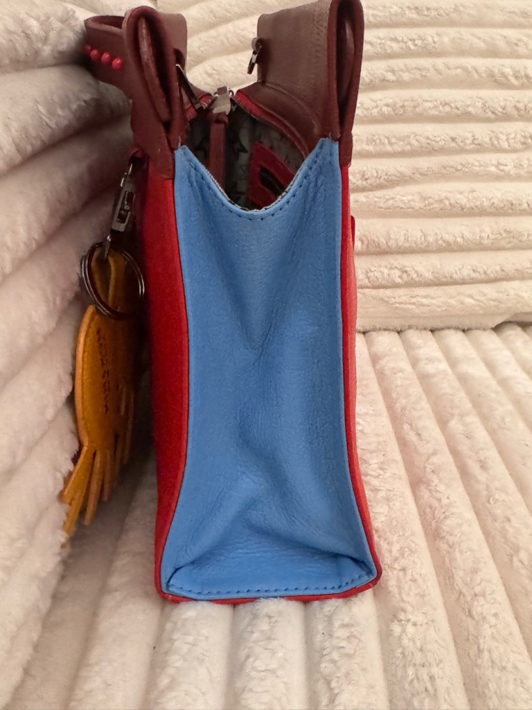 Min & Mon Colorblock Red Leather Crossbody With Octopus Yellow Charm — image 6 of 8